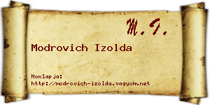 Modrovich Izolda névjegykártya